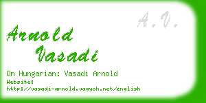 arnold vasadi business card
